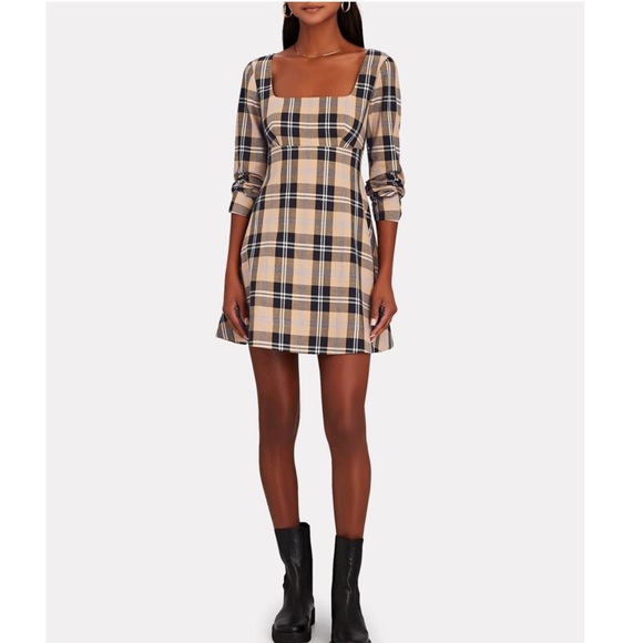 STAUD Dresses & Skirts - STAUD Plaid Mini Dress